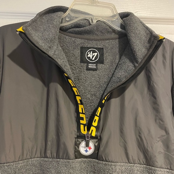 Pittsburgh Steelers quarter zip up fleece sweatshirt Adult size M - Picture 3 of 5